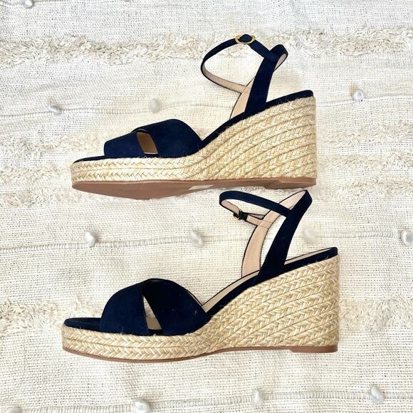 NWT Stuart Weitzman Rosemarie Leather Platform Espadrille Wedge Sandals sz 11.5 - Picture 5 of 10